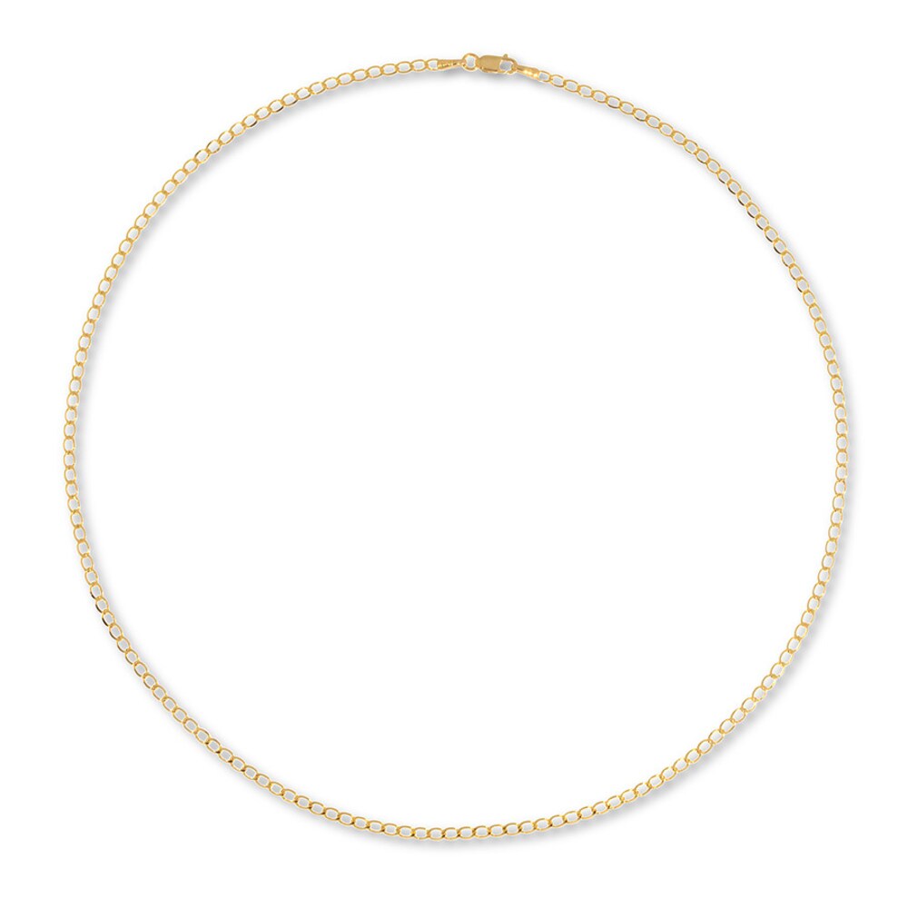 Curb Chain Necklace 10K Yellow Gold 20" Length Olbl7oZQ