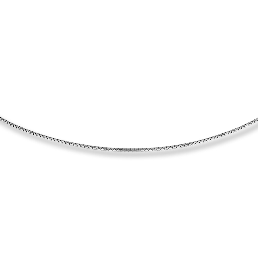 Adjustable Box Chain 14K White Gold 16"-20" Length OmtIh7Ln