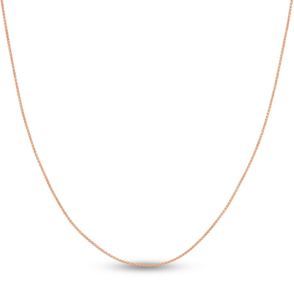 Round Wheat Chain Necklace 14K Rose Gold 18" OtM7R7ih