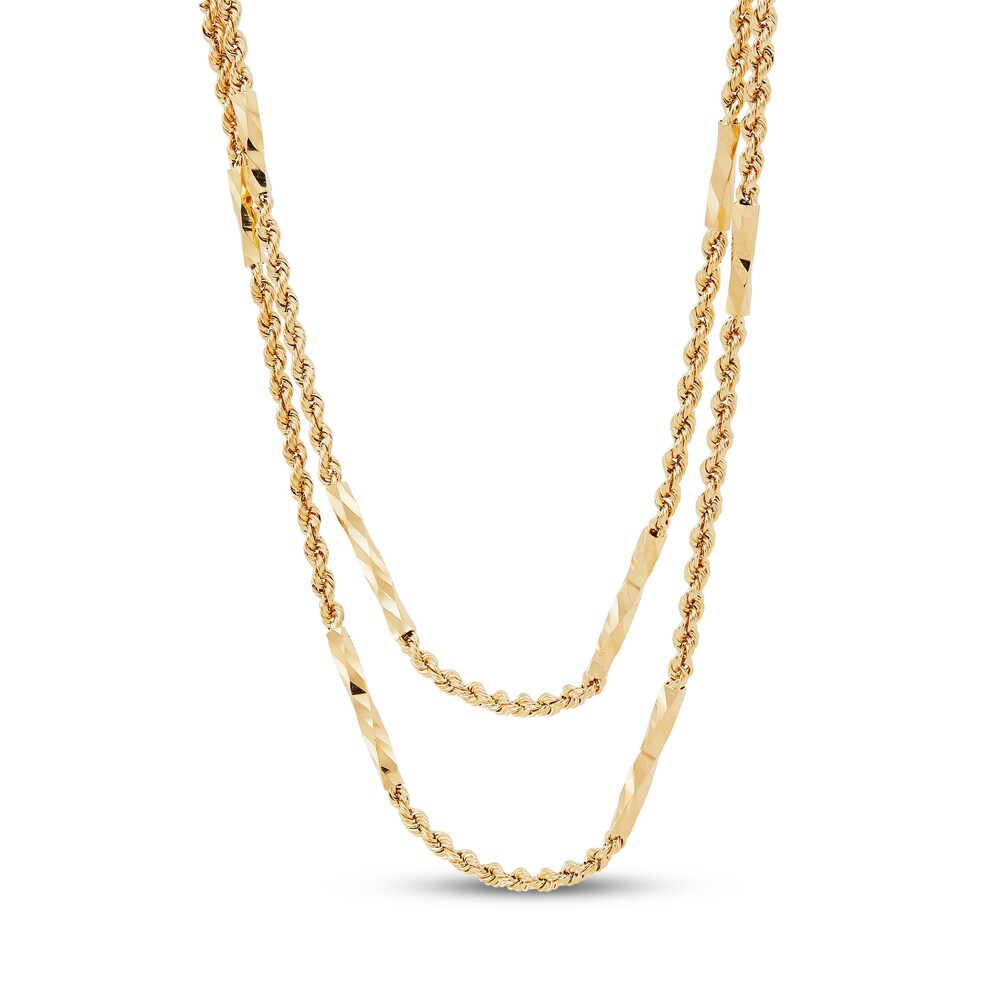 Double Rope Necklace 10K Yellow Gold 18" P23tpaPB