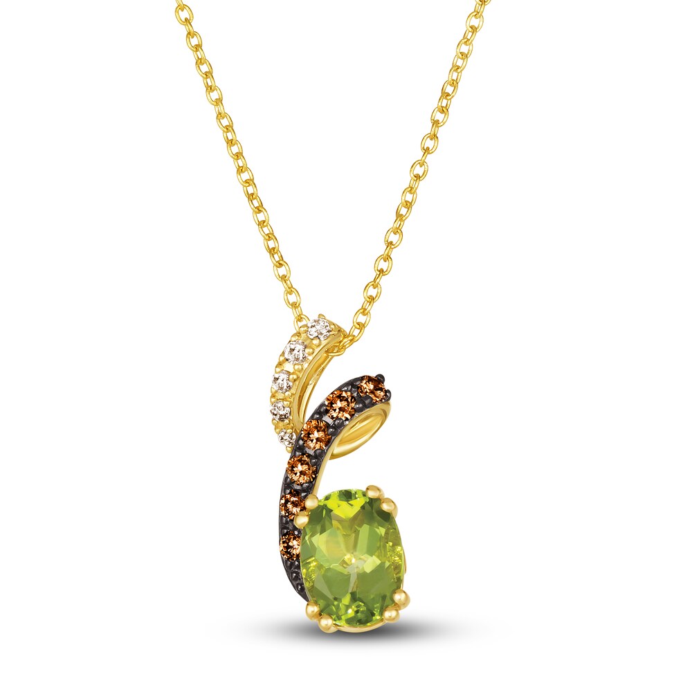 Le Vian Natural Peridot Pendant Necklace 1/6 ct tw Diamonds 14K Honey Gold P7w6rFQm