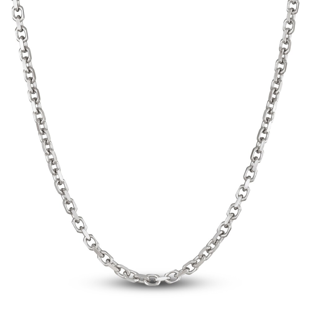 Men's Diamond Cut Cable Chain Necklace Sterling Silver 5.0mm 20" P7wlUFaR