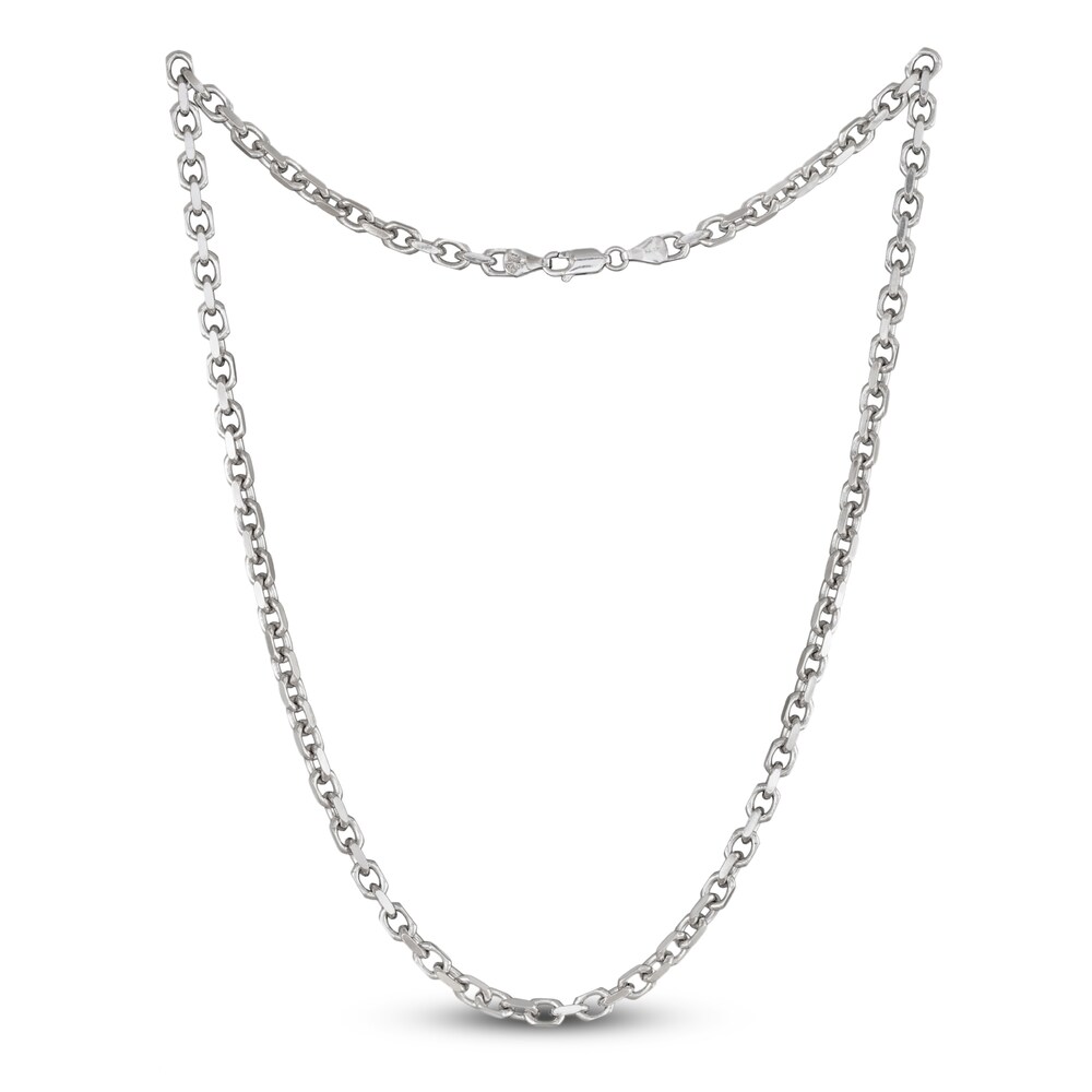 Men\'s Diamond Cut Cable Chain Necklace Sterling Silver 5.0mm 20\" P7wlUFaR