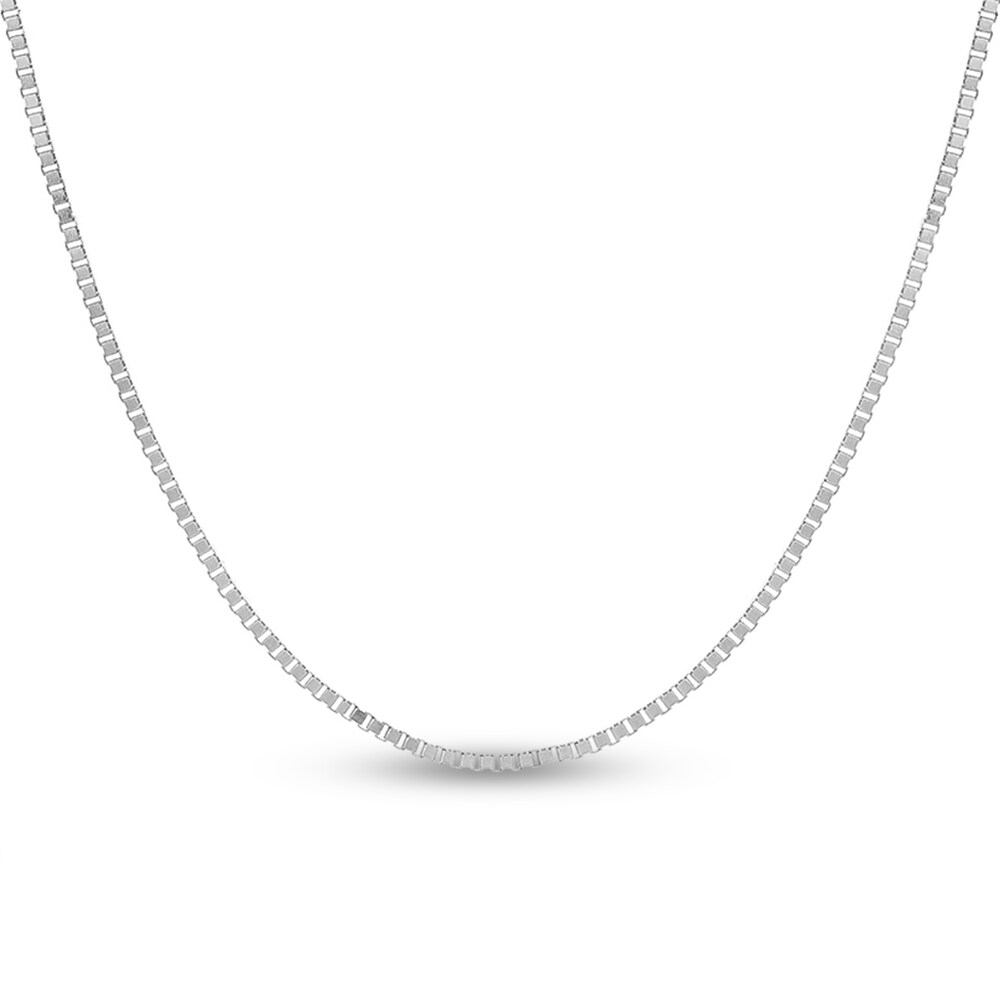 Box Chain Necklace 14K White Gold 16" PXMT9qqG