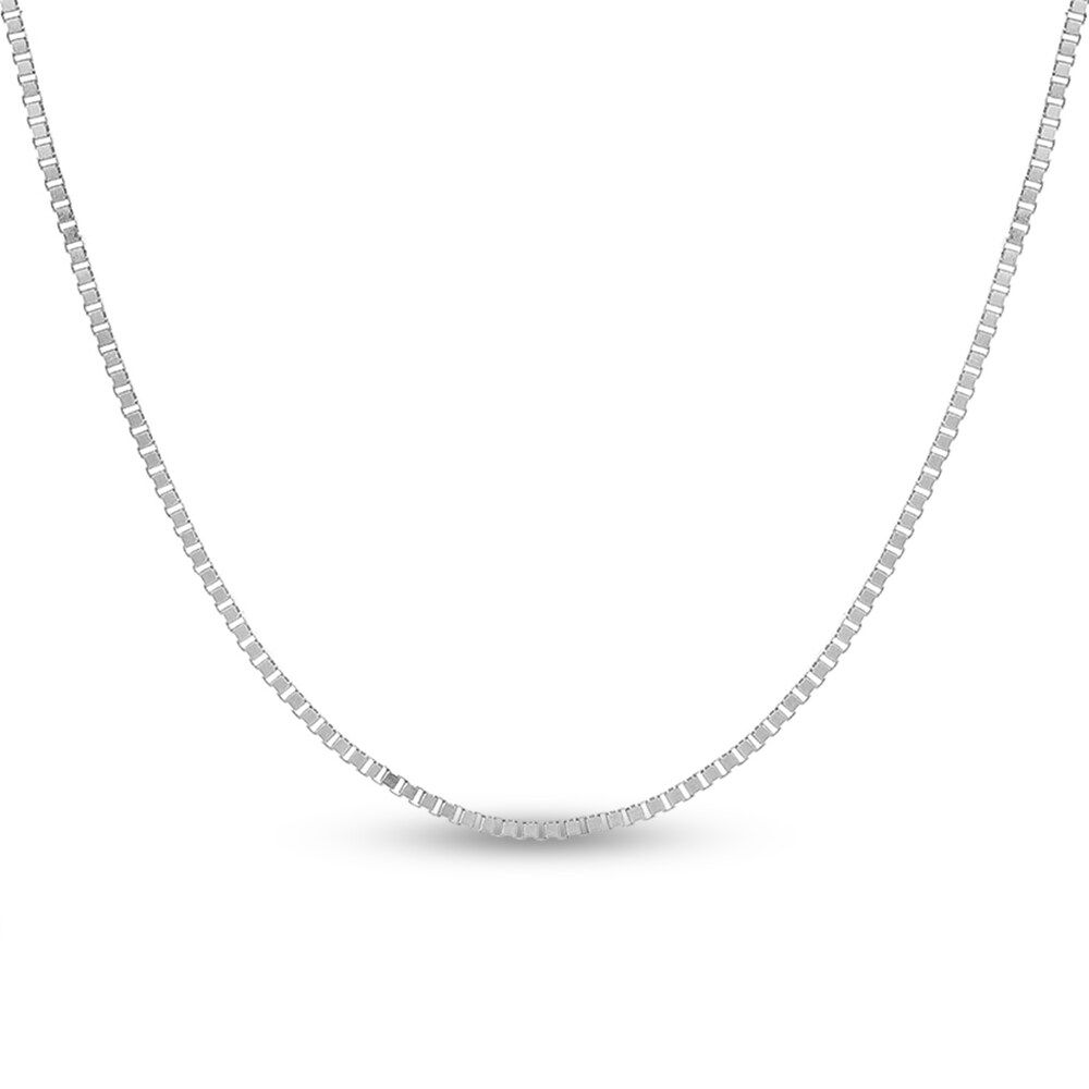 Box Chain Necklace 14K White Gold 16\" PXMT9qqG