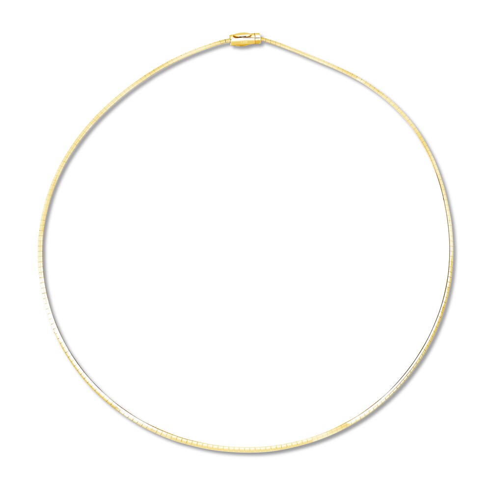 Omega Chain Necklace 14K Yellow Gold 16" PkcyRfyy