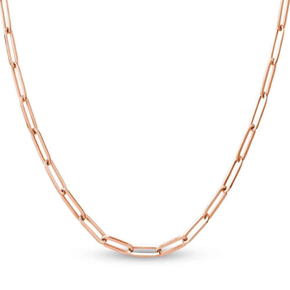 Paper Clip Chain Necklace 14K Rose Gold 20" Pm7UlYNe