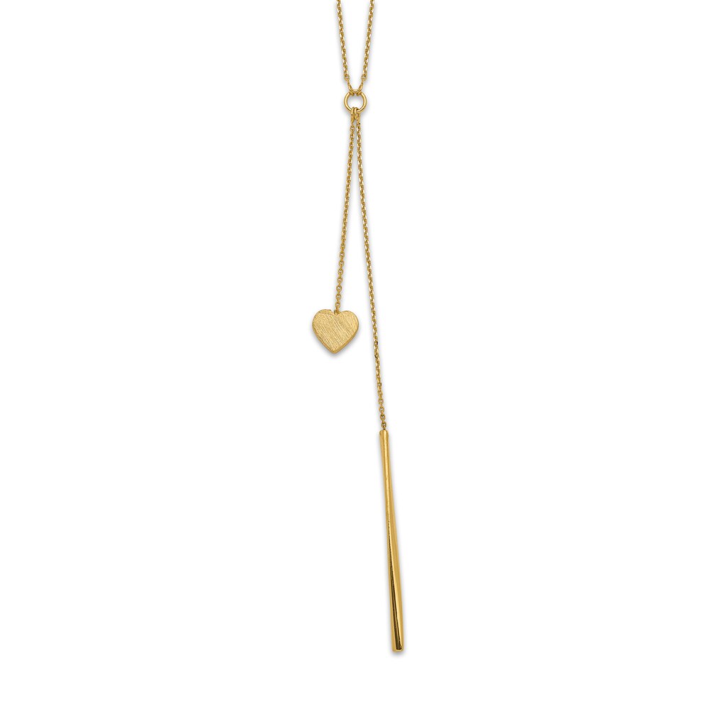 Bar Heart Drop Necklace 14K Yellow Gold 16" PsPAiGXW