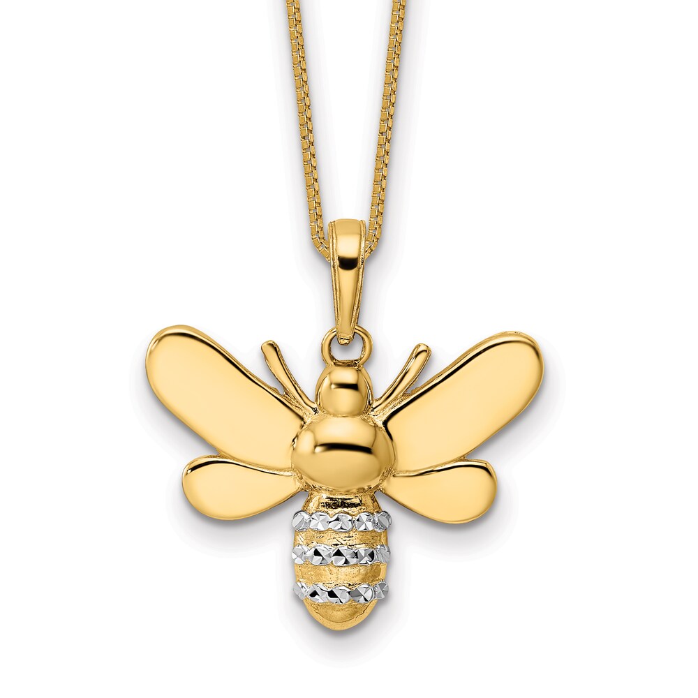 Bumblebee Necklace 14K Yellow Gold 18" Ptv1Neb9