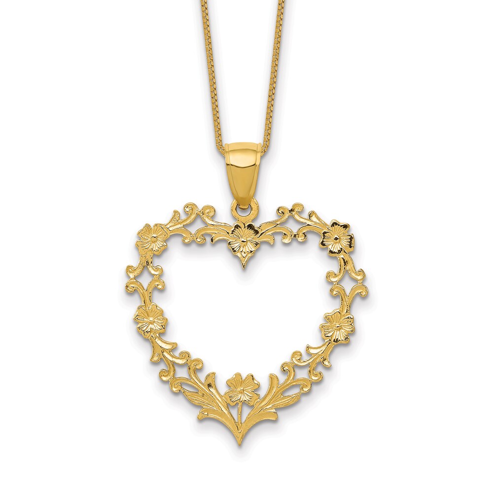 Heart Necklace 14K Yellow Gold 18" QGOvjhPo