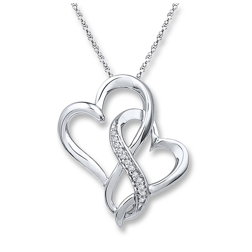 Infinity Heart Necklace 1/20 ct tw Diamonds Sterling Silver QNRiOtSC