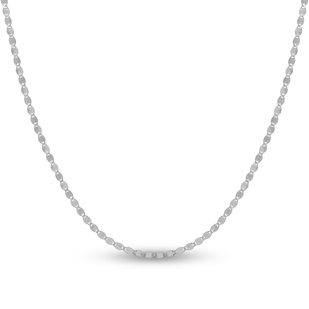 Valentino Chain Necklace 14K White Gold 20" QWRRG8cU