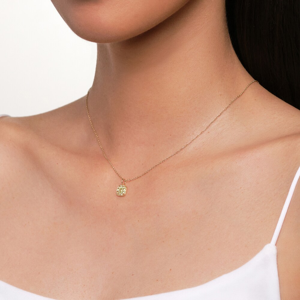 Juliette Maison Natural Aquamarine Pendant Necklace 10K Yellow Gold QYyXlZzx