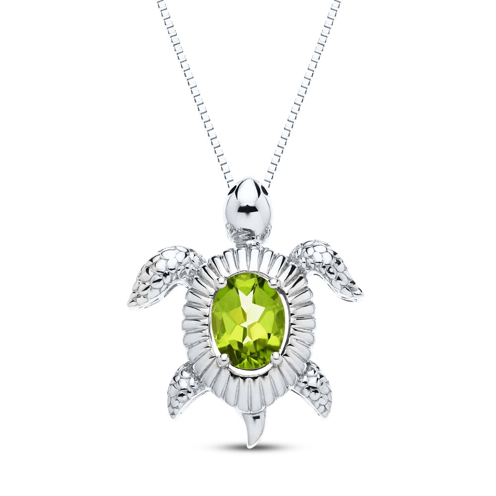 Peridot Turtle Necklace Sterling Silver QZYfIkPc