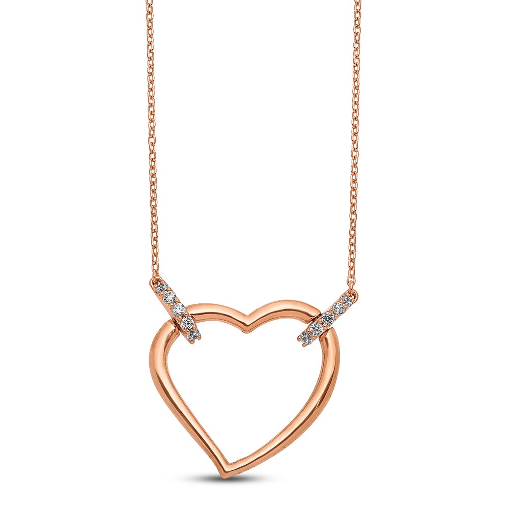 Diamond Fancy Heart Pendant 1/5 ct tw 14K Rose Gold QhPjKbRv