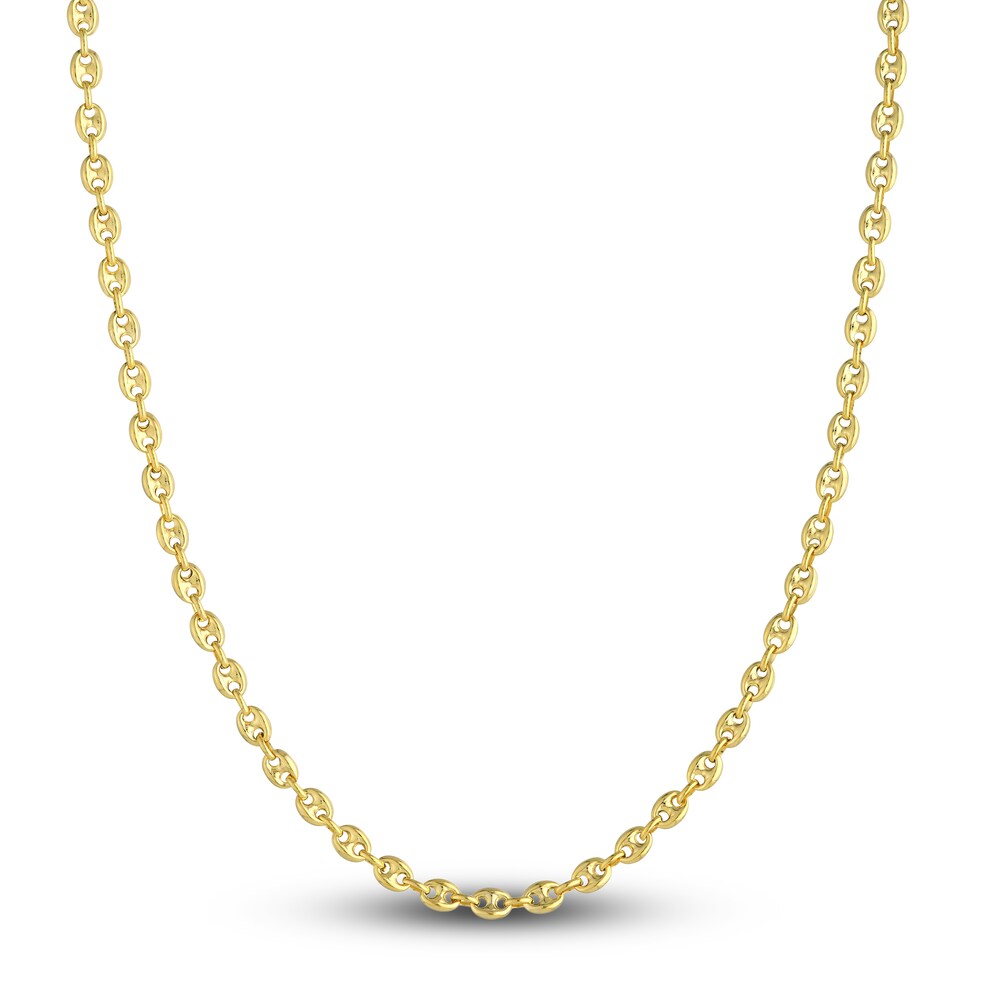 Puffy Mariner Link Necklace 14K Yellow Gold Qlvs7vxw