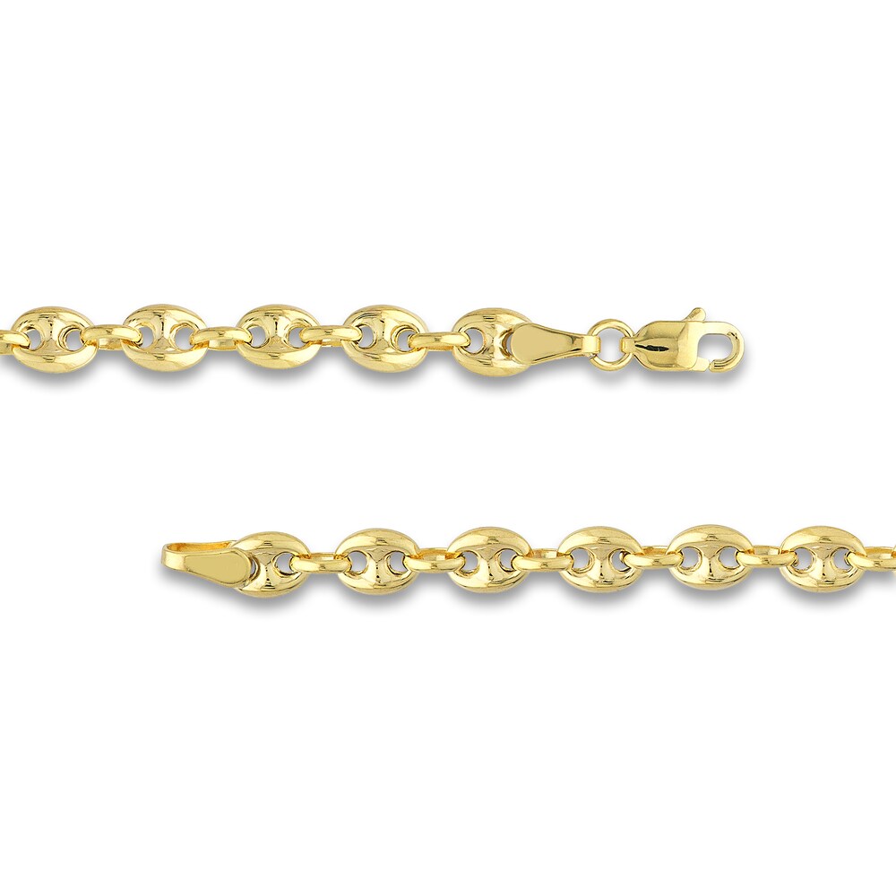 Puffy Mariner Link Necklace 14K Yellow Gold Qlvs7vxw