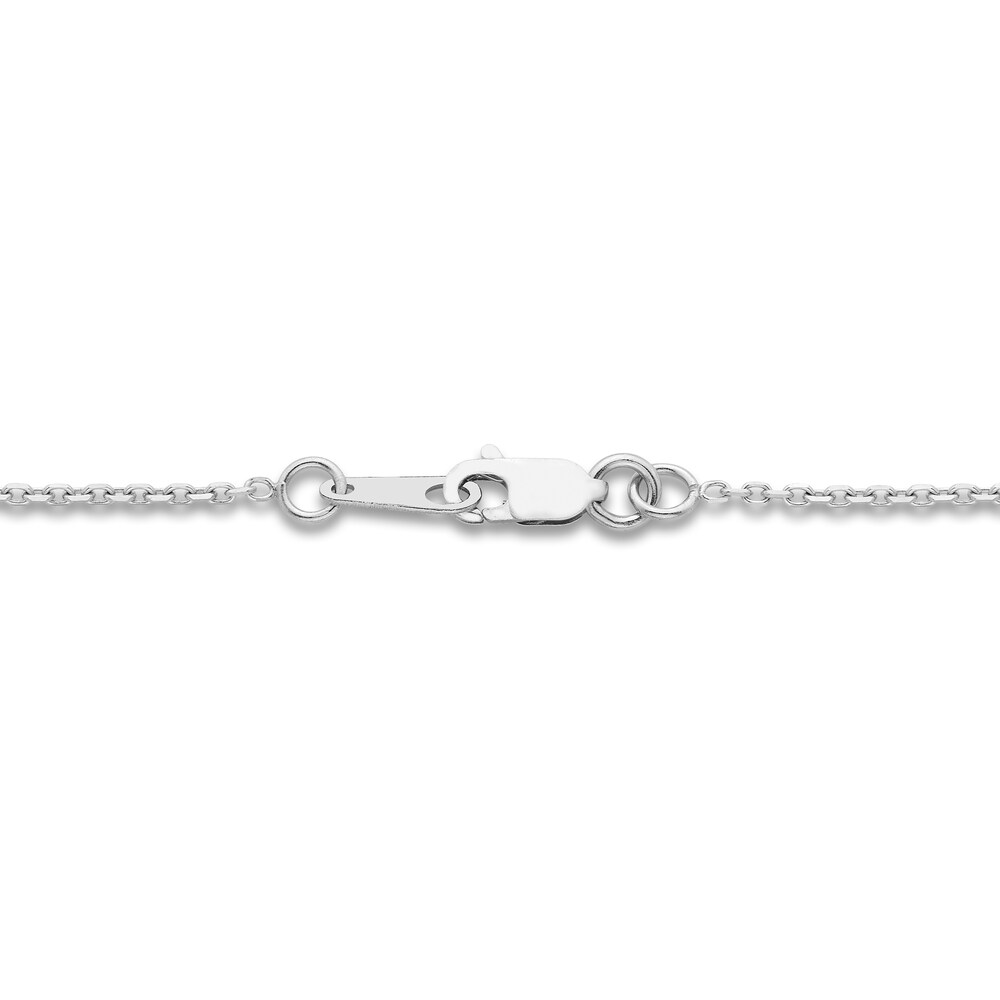 Diamond Initial Q Pendant Necklace 1/10 ct tw Round 10K White Gold Qo7msvHN