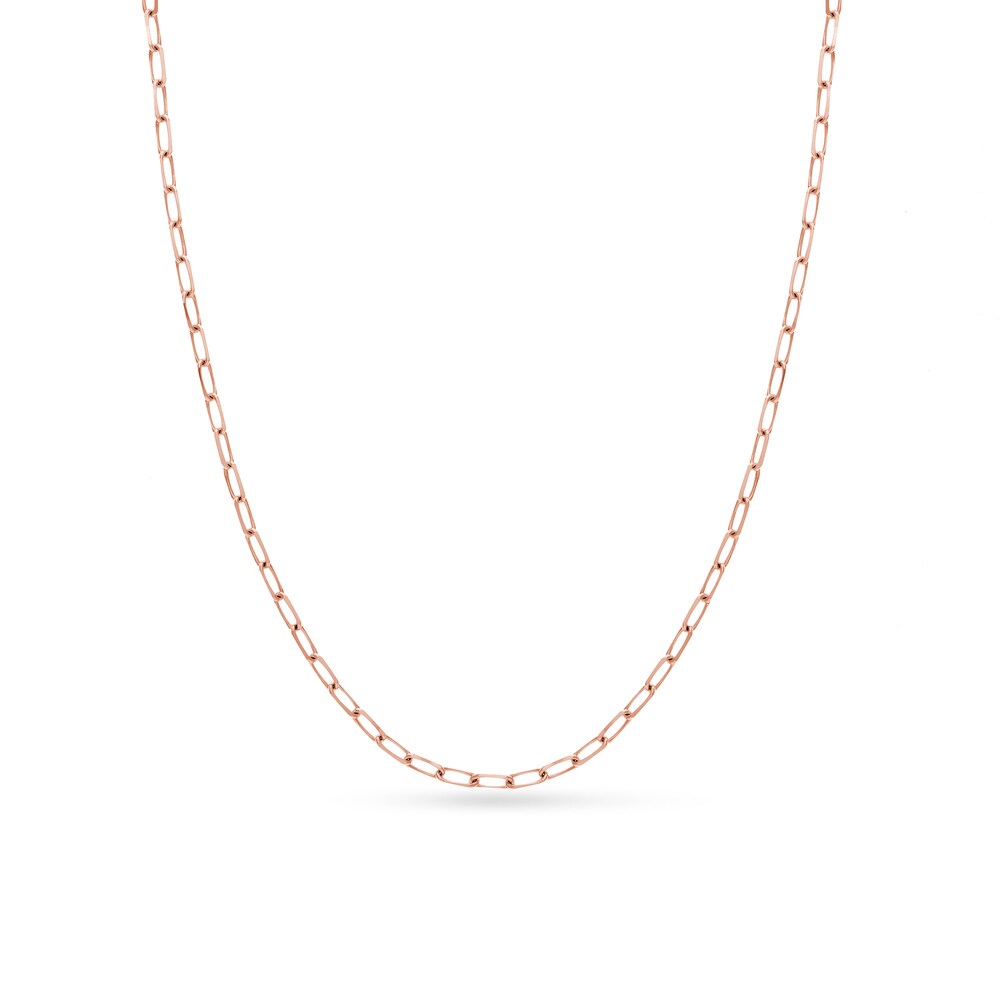 Paper Clip Chain Necklace 14K Rose Gold 20" R6GsTgQu