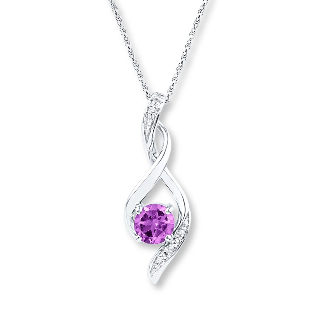 Amethyst Necklace Diamond Accents Sterling Silver RD5tGN72