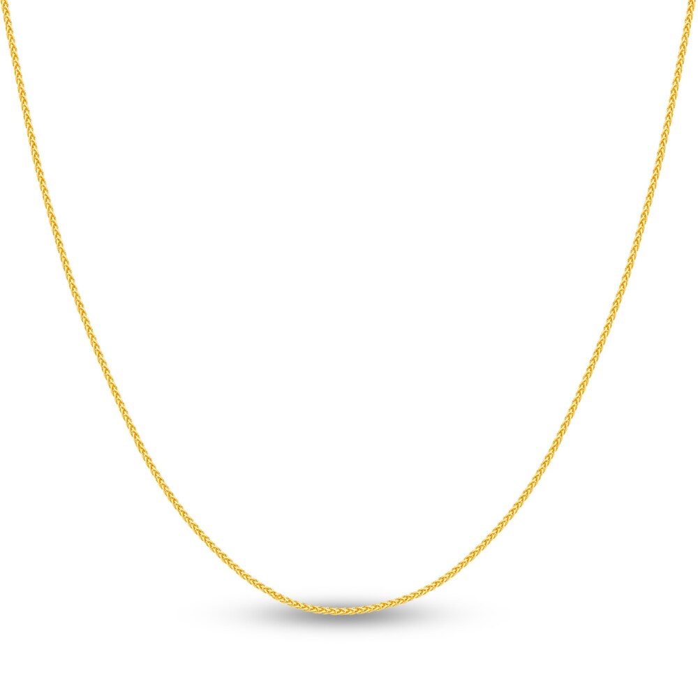 Round Wheat Chain Necklace 14K Yellow Gold 18" RJ0Rrirs