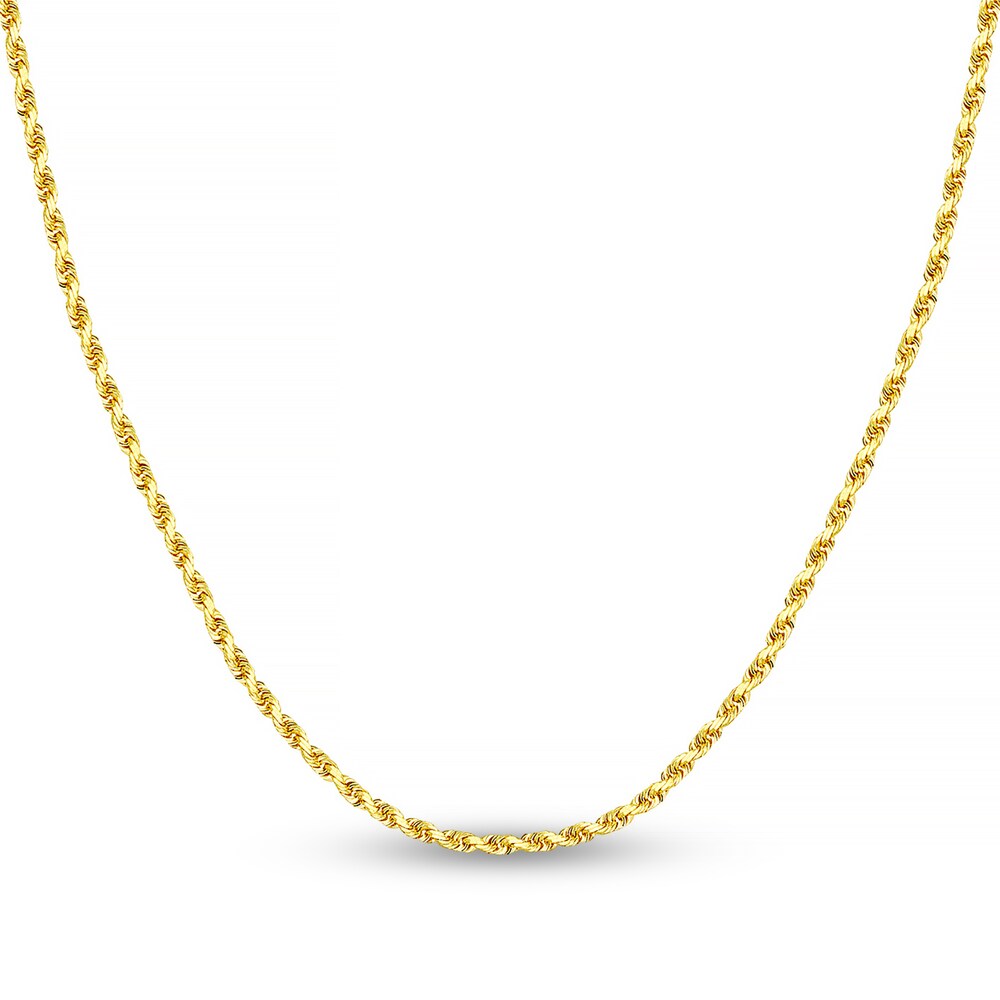 Diamond-Cut Rope Chain Necklace 14K Yellow Gold 18" RLAUWORL