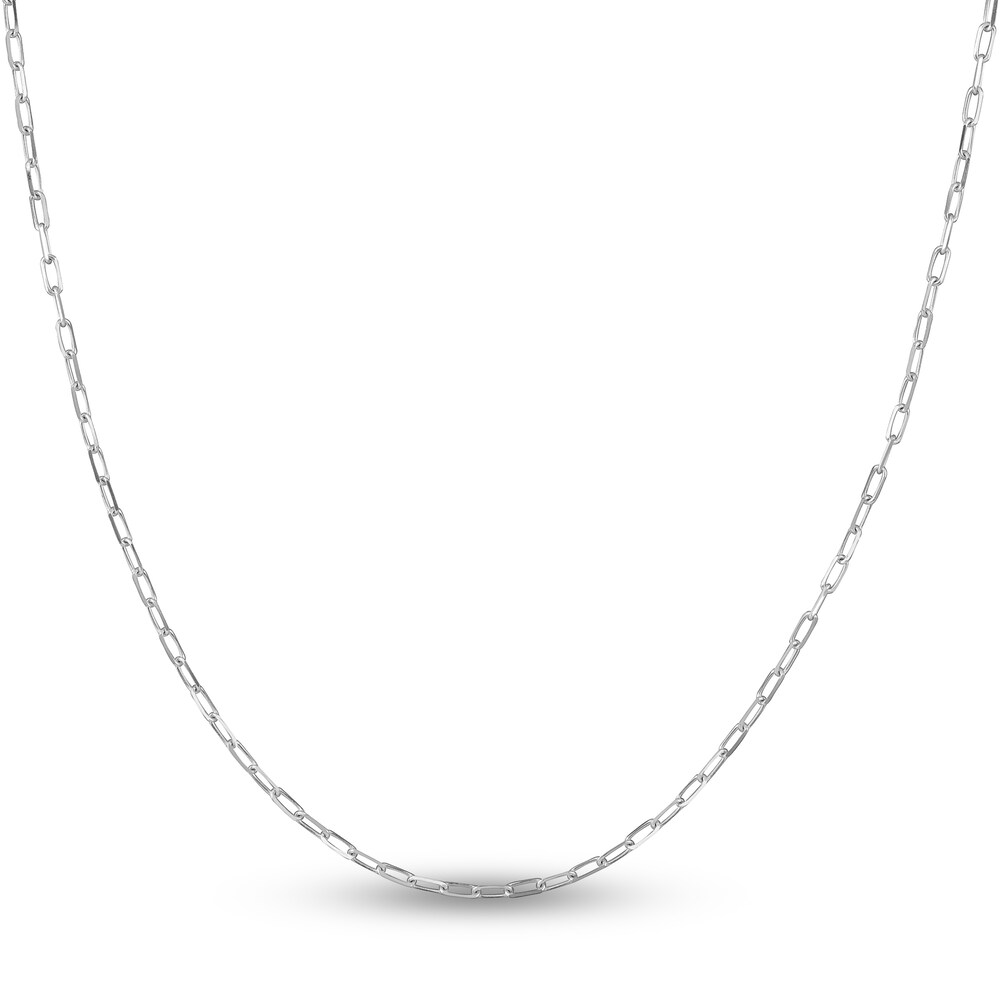 Paper Clip Chain Necklace 14K White Gold 24\" Ri1mjVds