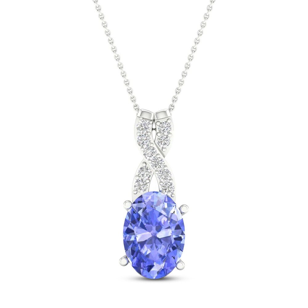 Tanzanite Necklace 1/20 ct tw Diamonds 10K White Gold RjPYnZ9T