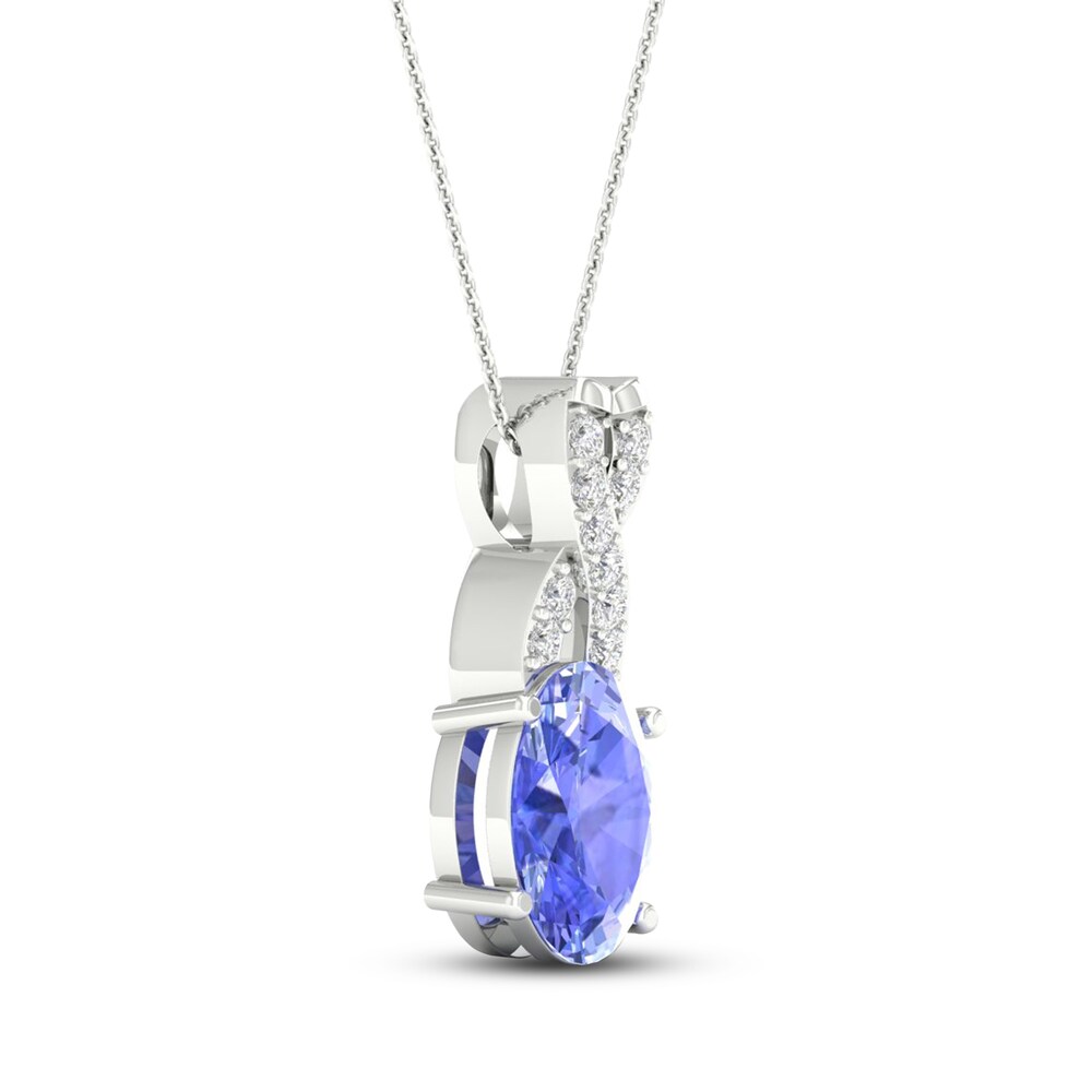 Tanzanite Necklace 1/20 ct tw Diamonds 10K White Gold RjPYnZ9T