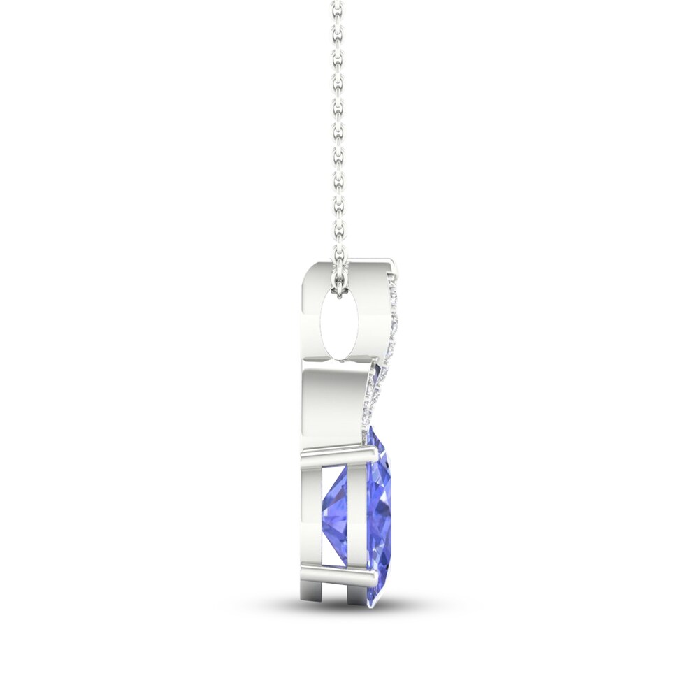 Tanzanite Necklace 1/20 ct tw Diamonds 10K White Gold RjPYnZ9T