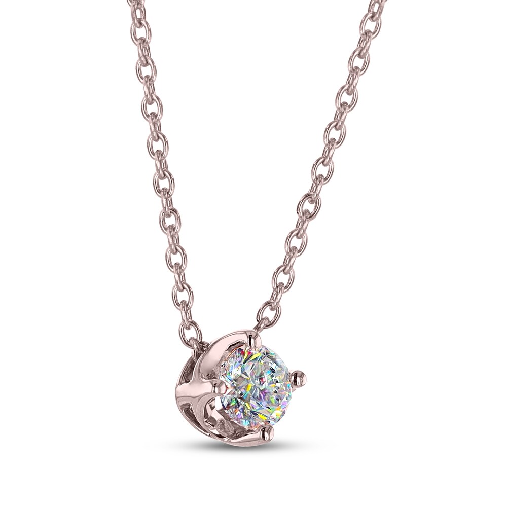 THE LEO First Light Diamond Solitaire Necklace 1/4 carat Round 14K Rose Gold (I1/I) Rm27Ar3X