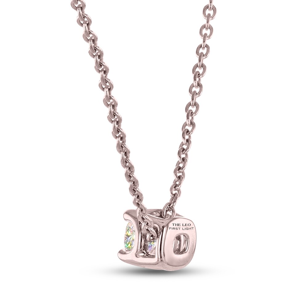 THE LEO First Light Diamond Solitaire Necklace 1/4 carat Round 14K Rose Gold (I1/I) Rm27Ar3X