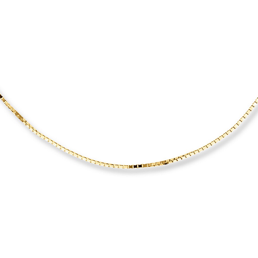 Box Chain Necklace 10K Yellow Gold 18 Length RpJXLBHZ