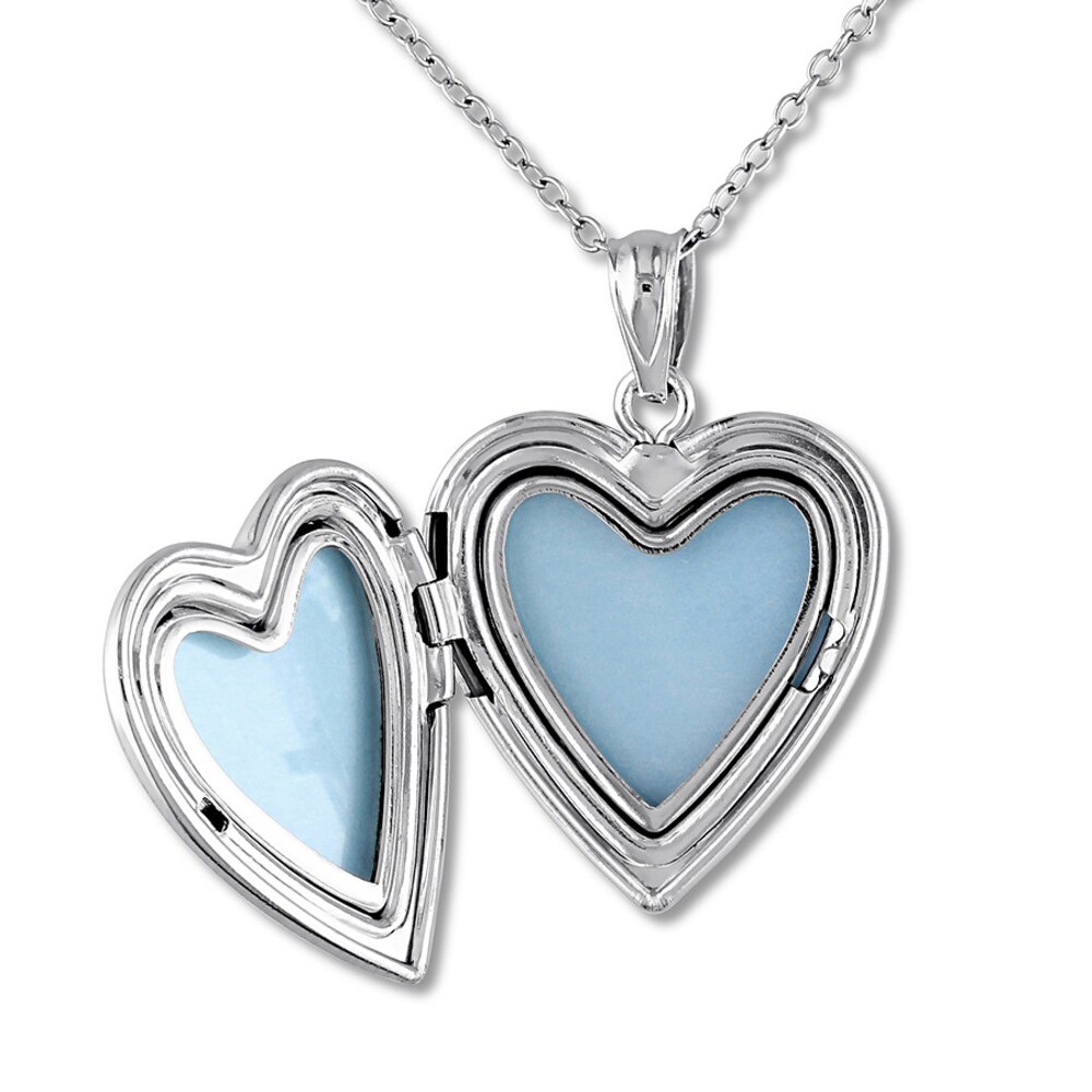 Heart Swirl Locket Necklace Sterling Silver RrJknc2o