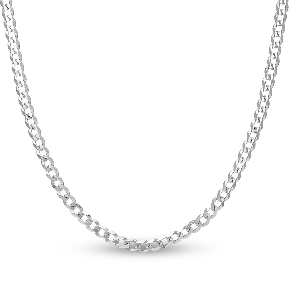 Light Cuban Link Necklace 14K White Gold 22\" SE9eTemx