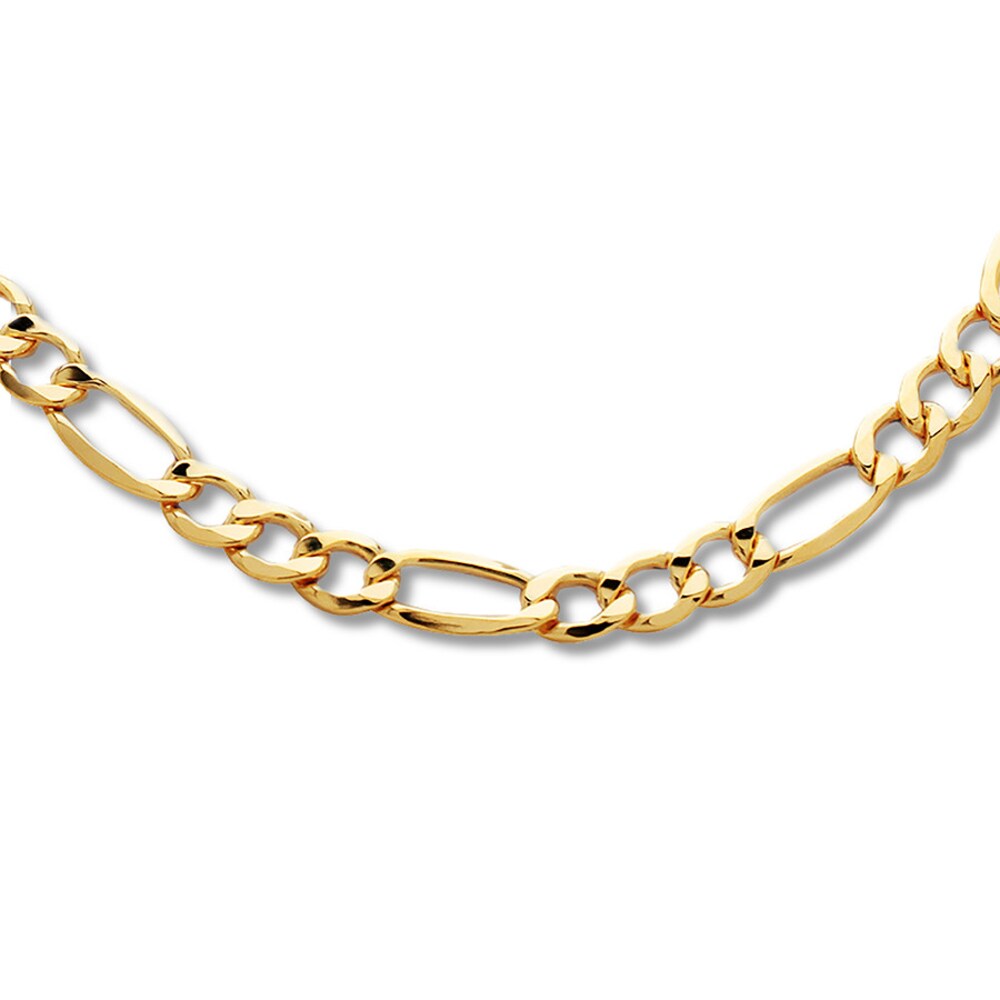 Figaro Necklace 10K Yellow Gold 22 Length SOEi6evg