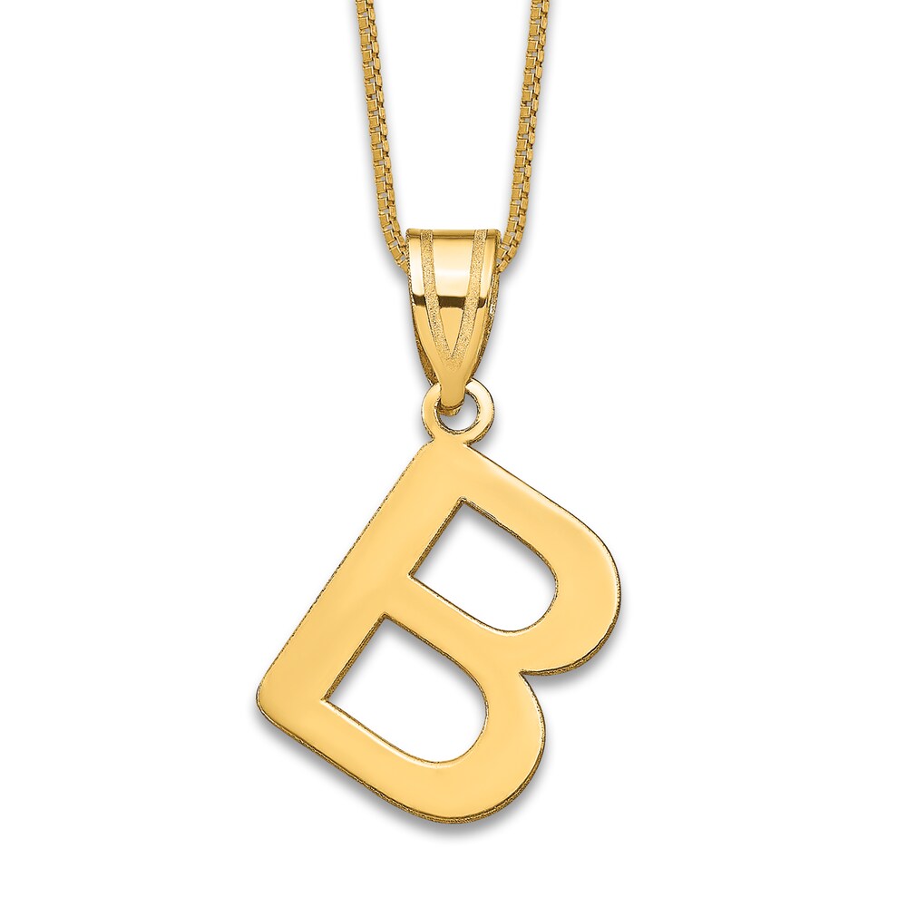 Initial B Charm 14K Yellow Gold 18" SOW4ZQsK