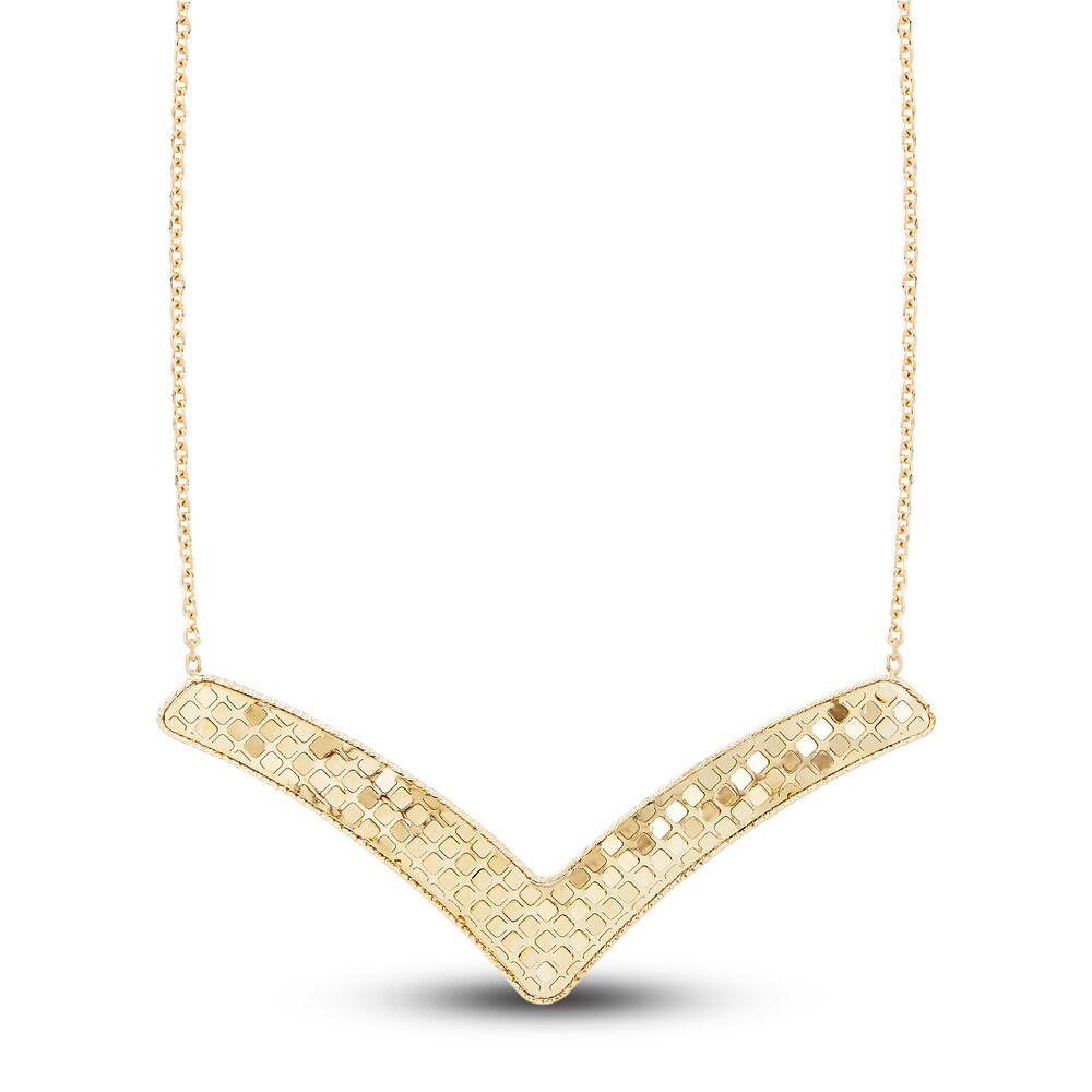 Italia D'Oro Arrow Necklace 14K Yellow Gold 16.5" SQFVazLS