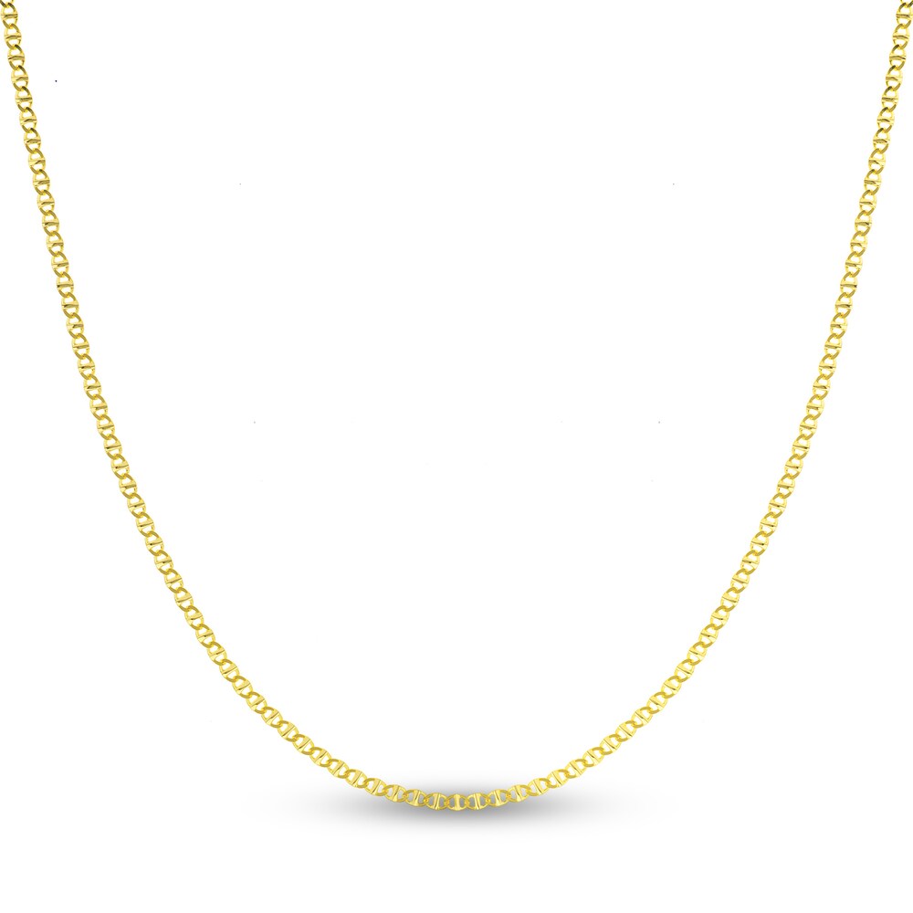 Flat Mariner Chain Necklace 14K Yellow Gold 16\" SQKSPT5K