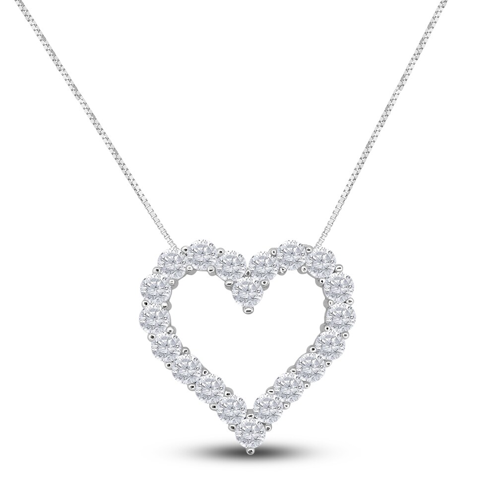 Diamond Pendant Necklace 3 ct tw Round 14K White Gold 18" SghMDlf9