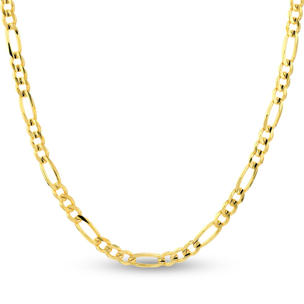 Figaro Chain Necklace 14K Yellow Gold 24" SqmTKL27
