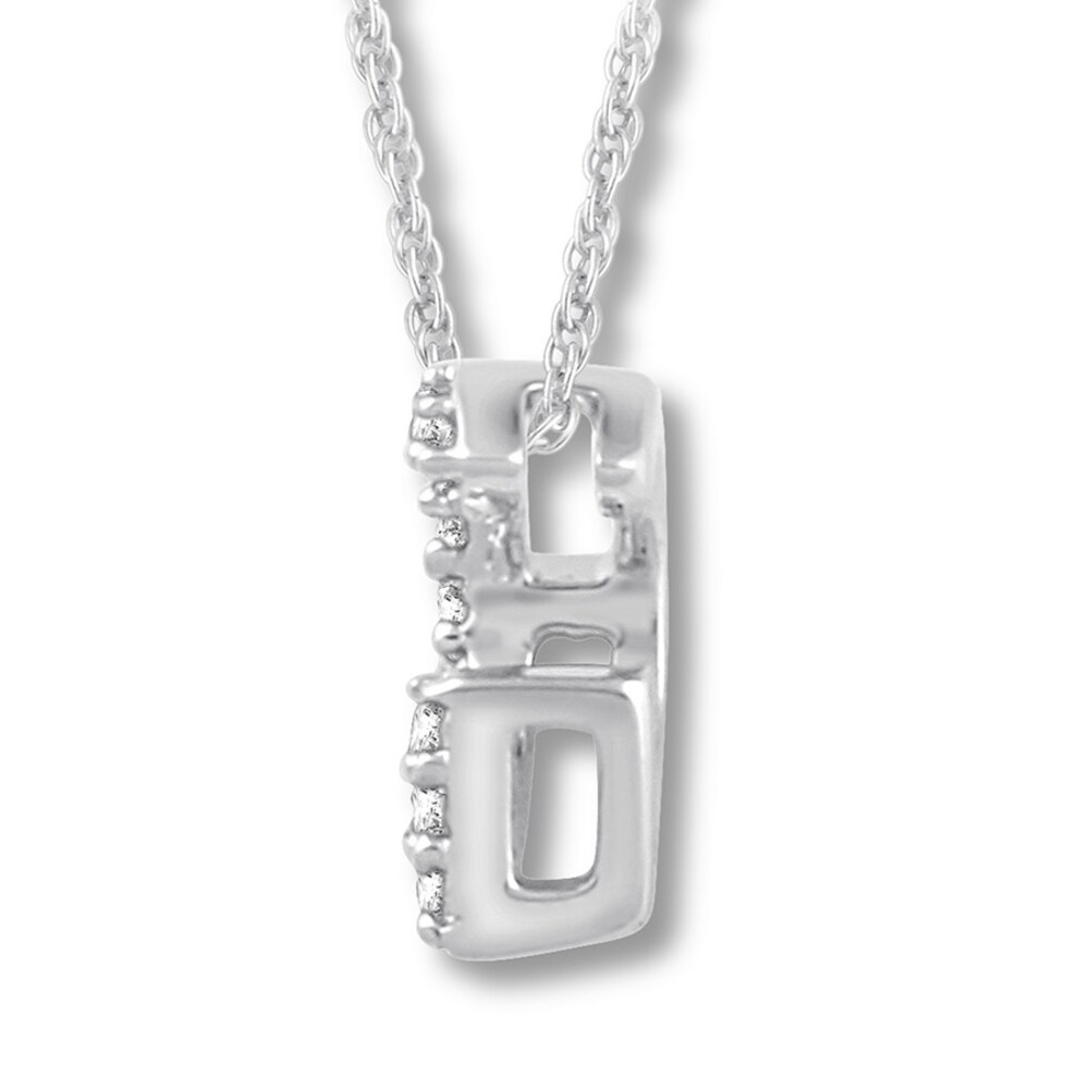 Diamond Initial G Necklace 1/20 ct tw Round-cut 10K White Gold SuVWhDVB