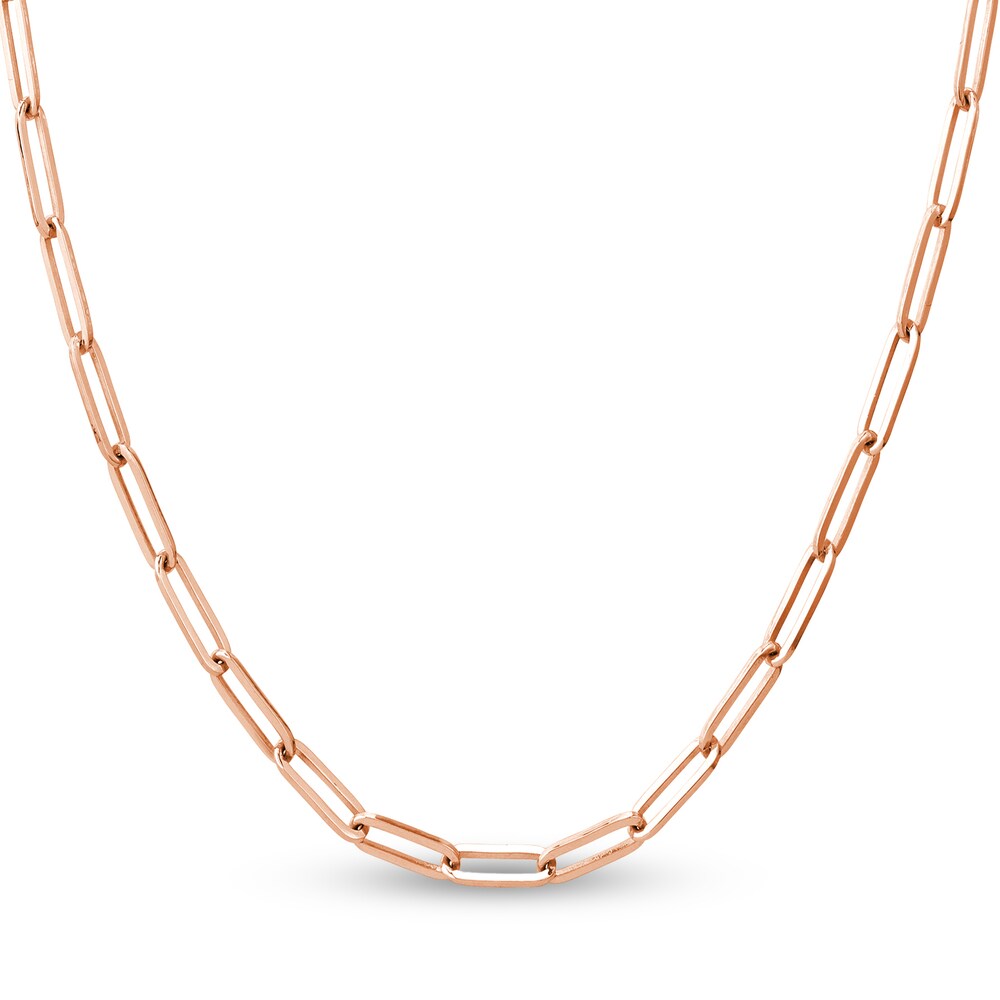 Paper Clip Chain Necklace 14K Rose Gold 18" SxZbUJ63