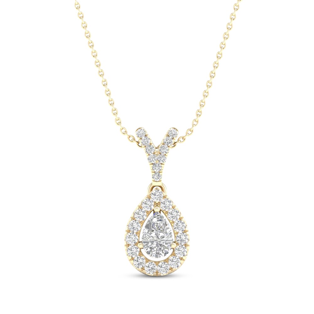 Diamond Necklace 1/4 ct tw Round 10K Yellow Gold SyKhNdms