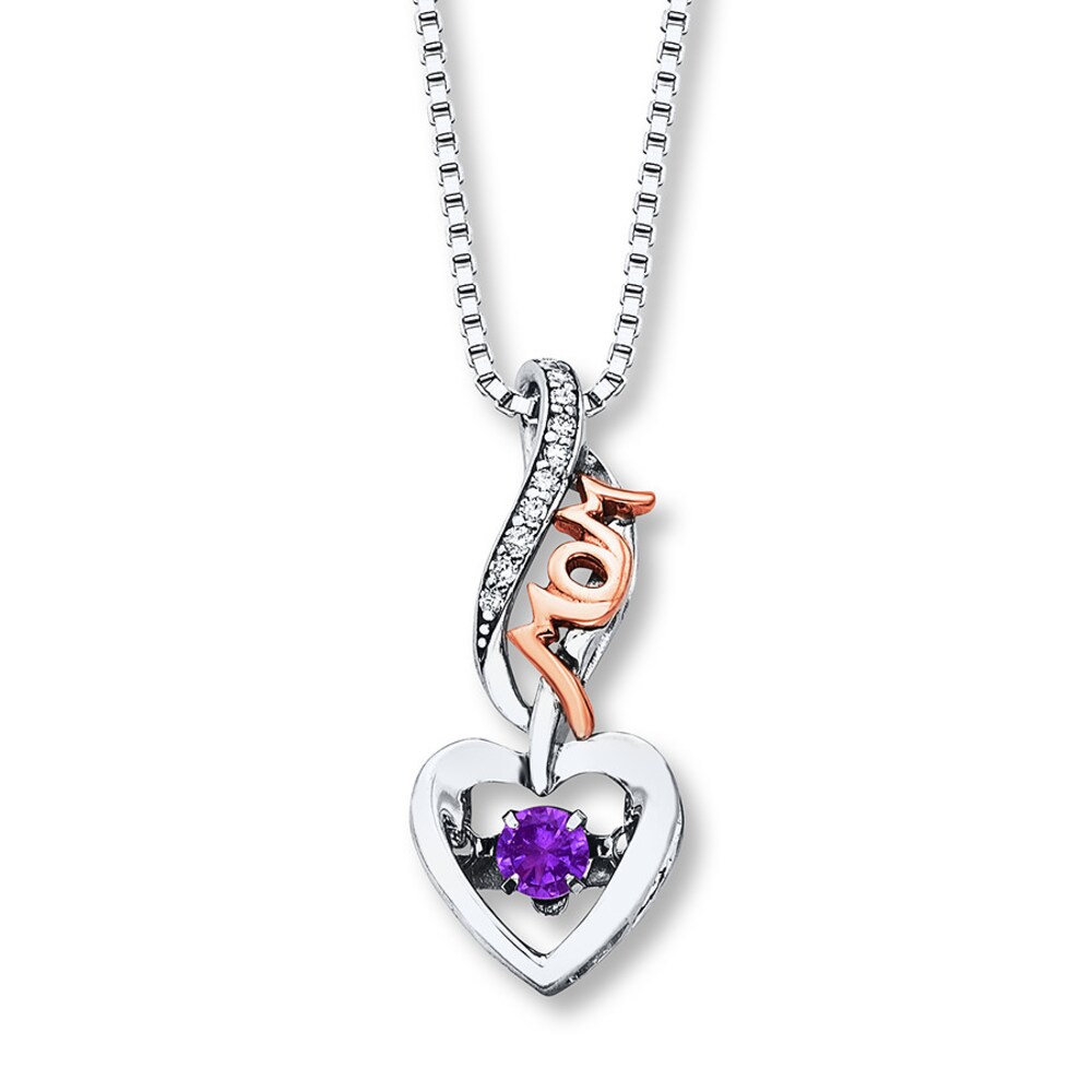 Colors in Rhythm Mom Necklace Amethyst Sterling Silver/10K Rose Gold T05H9X4P