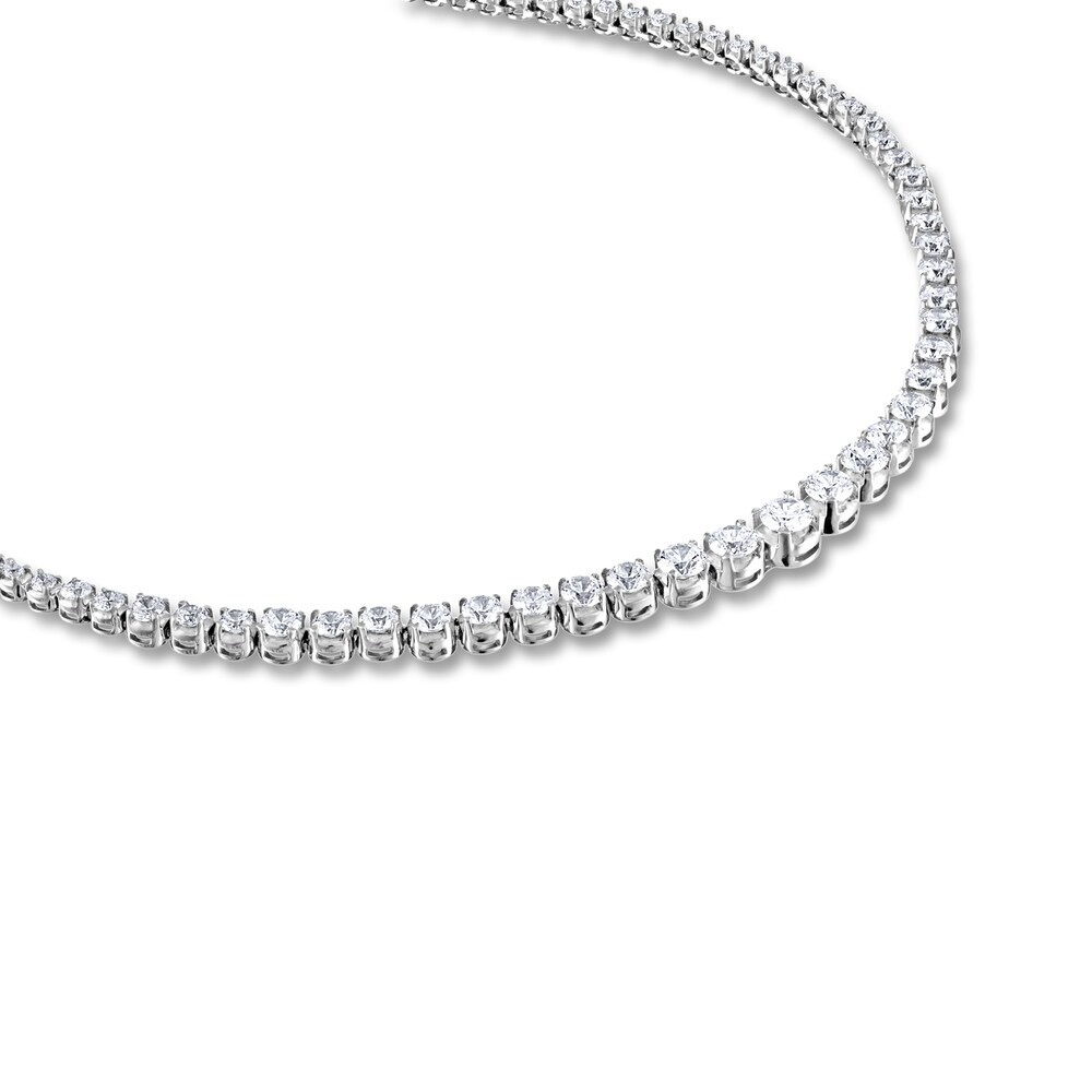 Diamond Tennis Necklace 4 ct tw Round 14K White Gold 16\" T2BmaElh