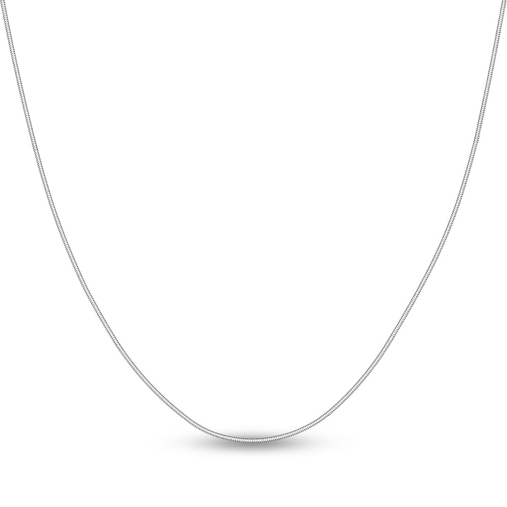 Hollow Snake Chain Necklace 14K White Gold 16" TCHuhyfV