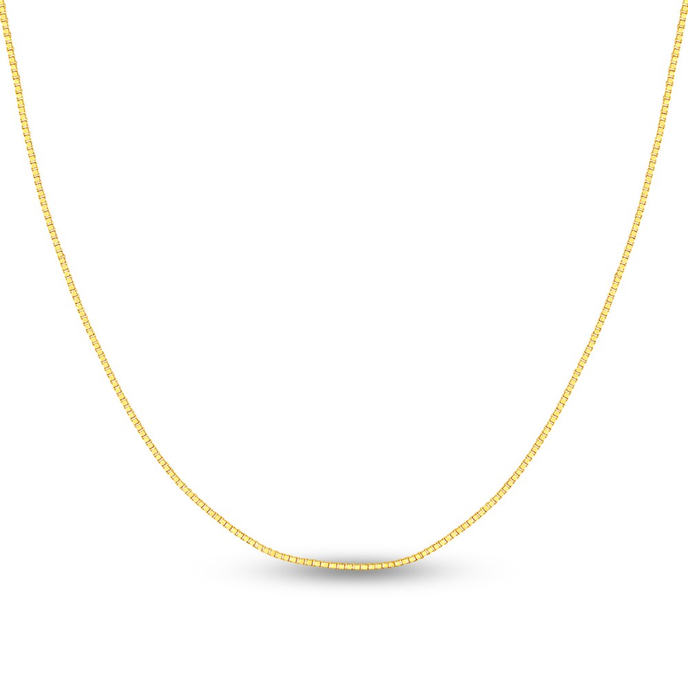 Box Chain Necklace 14K Yellow Gold 22\" THEhPKwx