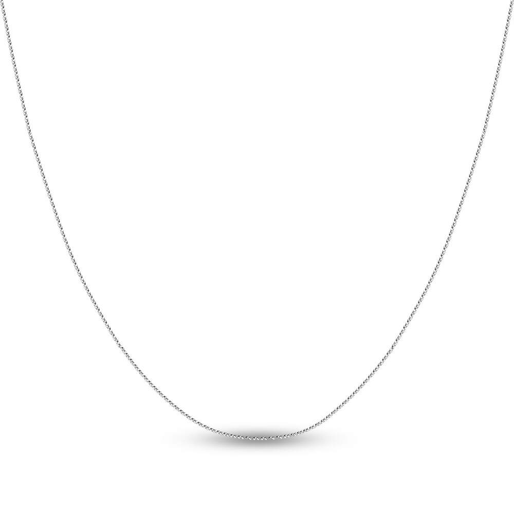 Square Wheat Chain Necklace 14K White Gold 20\" TRBduiTH