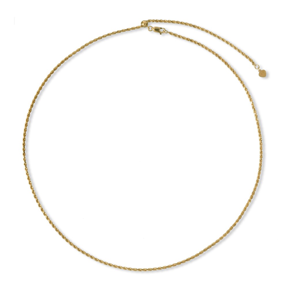Rope Chain 10K Yellow Gold 16\"-24\" Length TVusTHS9